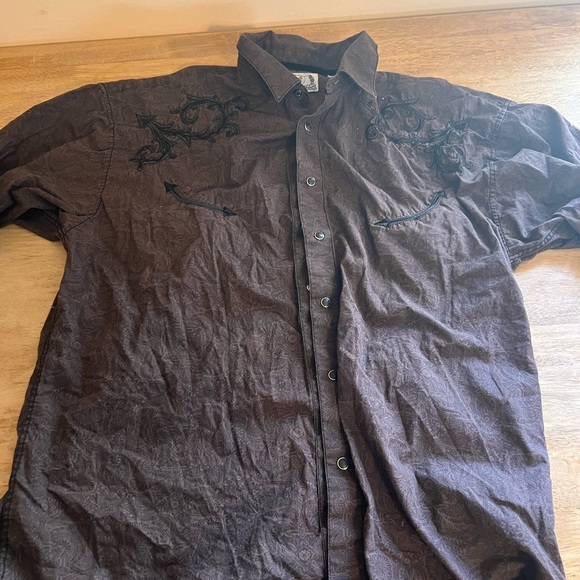 Panhandle Slim Other - VTG Panhandle Slim Shirt Mens XL Black Pearl Snap Western Cowboy Long Sleeve 90s